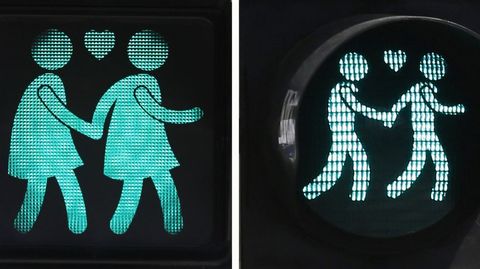 Semáforos «gay» instalados en Viena