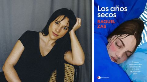 La escritora viveirense Raquel Zas junto a su primer libro,  Los a&ntilde;os secos 