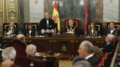 El presidente interino del Tribunal Supremo, Francisco Mart�n Cast�n, toma la palabra en el acto de apertura del A�o Judicial.
