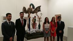 Rub�n Benavides, Isaac Cuello, Celia Arg�elles, Deva Alv�rez y Rub�n Dom�nguez, los alumnos encargados de la exposici�n.