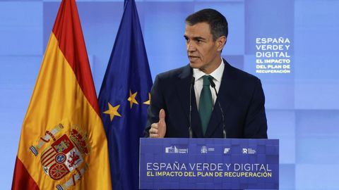 El presidente del Gobierno, en la clausura del acto &laquo;Espa&ntilde;a verde y digital&raquo;, celebrado en Madrid
