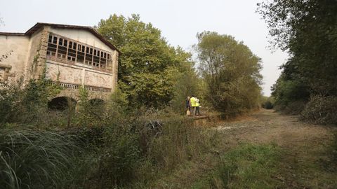 Las obras de la Va Verde en el trmino municipal de Santiago empezaron hace semanas en la zona de A Sionlla