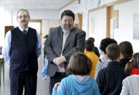 Jos� Ram�n Carril (izquierda) relev� en enero a Lois Trigo como director del L�pez Ferreiro. 