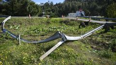Destrozos causados en uno de los �ltimos accidentes mortales de Galicia, ocurrido en Silleda.
