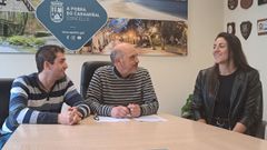 Sobrido, Vidal y Parada durante la firma del convenio.