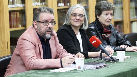 O exdirector do Museo do Pobo Galego Lois Ladra durante a súa presentación como dirixente da institución o ano pasado.