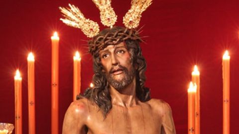 Imagen del Cristo sobre el que hizo el montaje el joven