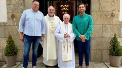Carlos Fern�ndez, Jos� Luis Rey, Diego R�os y �lex Doval, en la jornada en la que Diego R�os cumpli� 66 a�os de la ordenaci�n sacerdotal