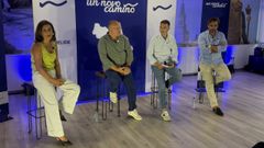 Miguel Tellado y Diego Calvo flanquean a Asier Polo en su presentaci&oacute;n como candidato del PP en Melide, acto en el que tambi&eacute;n particip&oacute; &Aacute;ngeles V&aacute;zquez