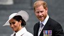 Meghan Markle y el pr�ncipe Enrique durante el jubileo de platino de la reina Isabel II en junio del 2022
