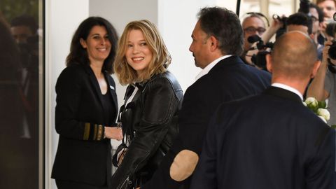 La actriz francesa Lea Seydoux, que forma parte del jurado de Cannes, a su llegada a la sede del festival