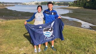 Carlota Pe�a y Ant�n Balsa, remeros del CR Ribadeo que competir�n en mayo con la selecci�n espa�ola en el Europeo sub-19