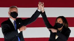 Biden y Harris durante la campa�a