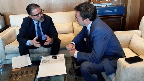 El alcalde, Ángel Mato, con el presidente de Navantia, Ricardo Domínguez
