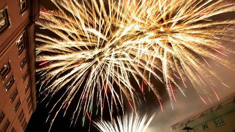 Espectaculares fuegos en A Laracha