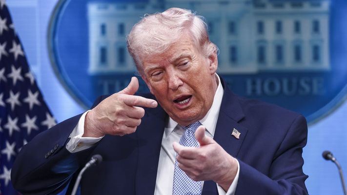 Donald Trump, durante la rueda de prensa en la Casa Blanca.