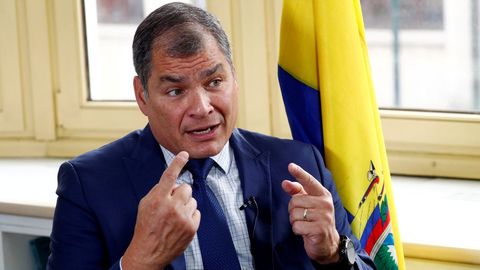 Rafael Correa, durante una entrevista en el 2019, en Bruselas