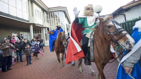 Imagen de los Reyes Magos en Mera, en una cabalgata anterior