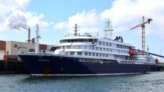 El barco MV Hondius, donde se produjo el brote de hantavirus.