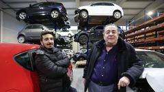 Jorge Fern�ndez Herb�n e o seu fillo Jorge, nas instalaci�ns da empresa no pol�gono das G�ndaras, en Lugo