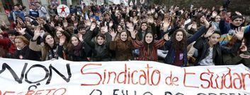 Manifestaci�n de estudiantes en la jornada de huelga en contra de la reforma educativa. 