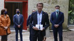 Alberto N��ez Feijoo habl� sobre Ence en la visita a los Ba�os de San Xusto