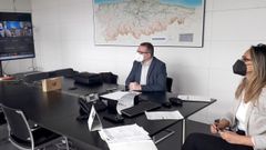 Reuni�n telem�tica de la Conferencia Sectorial para la Agenda 2030, en la que han participado la consejera de Presidencia, Rita Camblor; y el director general de Gobernanza P�blica, Transparencia, Participaci�n Ciudadana y Agenda 2030, Jos� Antonio Garm�n