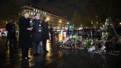 Merkel, junto a Hollande e Hidalgo, en el homenaje a las vctimas del 13N.