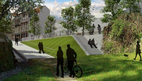 La parte trasera del inmueble que est� pendiente de la piqueta dar� paso a un mirador de 300 metros cuadrados sobre un �mbito de actuaci�n total de 1.700, incluida la plaza.