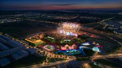 Recreaci�n 3D de una vista a�rea del recinto Macondo Park, en Villaverde.