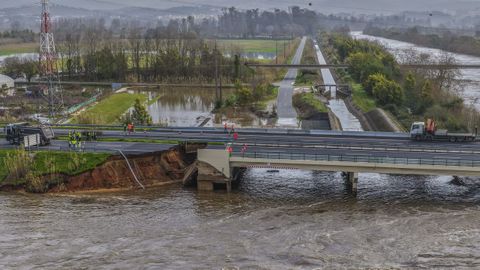 Imagen del colapso en la autopista A1, principal v�a de conexi�n entre Lisboa y Oporto