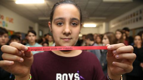 Acto reivindicativo en el instituto carball�s Isidro Parga Pondal