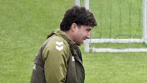 El jugador del Celta Fortuna Hugo Gonz�lez, en un entrenamiento.