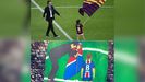 En la imagen superior, Luis Enrique celebrando en 2015 su primera Champions con el Bara mientras su hija agita una bandera. Abajo, el tifo desplegado por los aficionados del PSG para recordar a la pequea, fallecida en 2019 por un osteosarcoma.