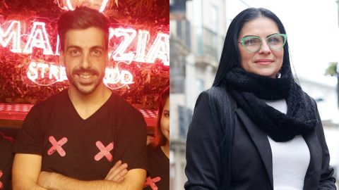 David, gerente del restaurante Melizzia, en Lugo, y Ana Mar�a, propietaria del Bar Gran Camino.