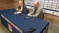 Ra�l L�pez y Roberto Anidos en la presentaci�n del Monbus Obradoiro Genuine