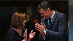 Pedro S�nchez y Nancy Pelosi, en la visita del presidente espa�ol a Washington