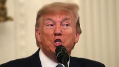 Trump, durante una entrega de premio ciudadanos en la Casa Blanca 