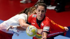 Carmen Campos, en un lance del partido entre Espa�a y Polonia