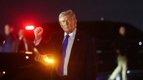 Trump, a su llegada a su residencia de Mar-a-Lago.