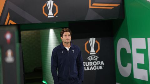 El jugador del Celta Marcos Alonso, antes del duelo ante el Celtic de Europa League.