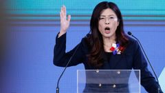 La presidenta del Kuomintang (KMT) y l&iacute;der de la oposici&oacute;n en Taiw&aacute;n, Cheng Li-wun,