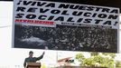 Miguel D�az-Canel, presidente de Cuba, durante su discurso con motivo de los 65.� aniversario de la proclamaci�n del car�cter socialista de la Revoluci�n cubana
