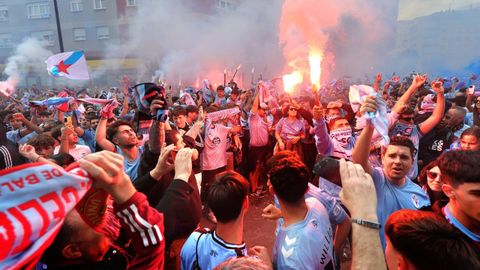 Seareiros do Celta, nun recibimento ao equipo vigus nos exteriores de Balados.
