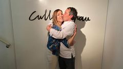 El chef Javier Olleros y su mujer Amaranta tras el anuncio de las dos estrellas del Culler de Pau