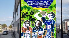 Infograf�a que recoge parte del mural y que permite imaginarse c�mo quedar� una vez se instale en la fachada del edificio de Telef�nica