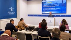 Rueda de prensa del presidente provincial este lunes.