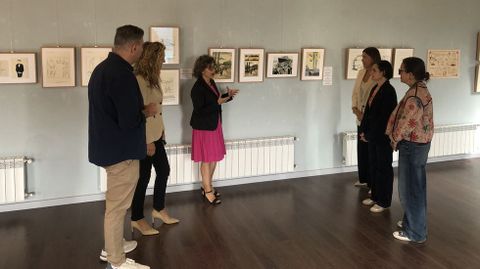 Inauguracin en Sarria de una exposicin sobre la obra de Castelao.