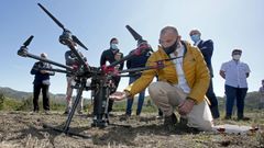 Uno de los drones empleados para llevar a cabo la plantaci�n