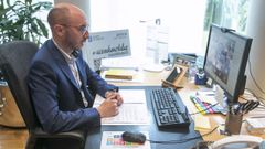 El director xeral de Familia, Infancia e Dinamizaci�n Demogr�fica, Jacobo Rey, participando este martes en la reuni�n de la Comisi�n Sectorial para el Reto Demogr�fico